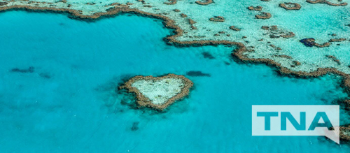 Photograph of Heart Reef in The Great Barrier Reef, East Coast Australia