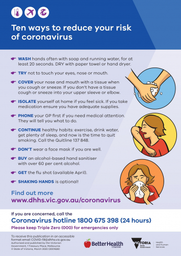 Ten ways to reduce your risk of coronavirus